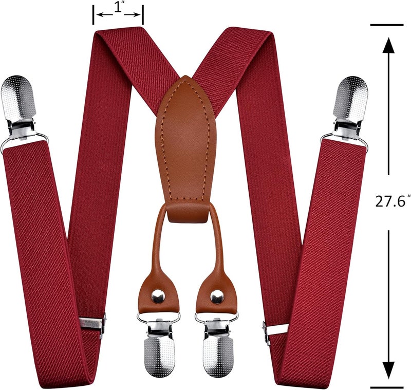 Branduce Solid Color Baby Boy Suspender with 4 Strong Clips Adjustable Kids Y Back Suspenders - Image 3